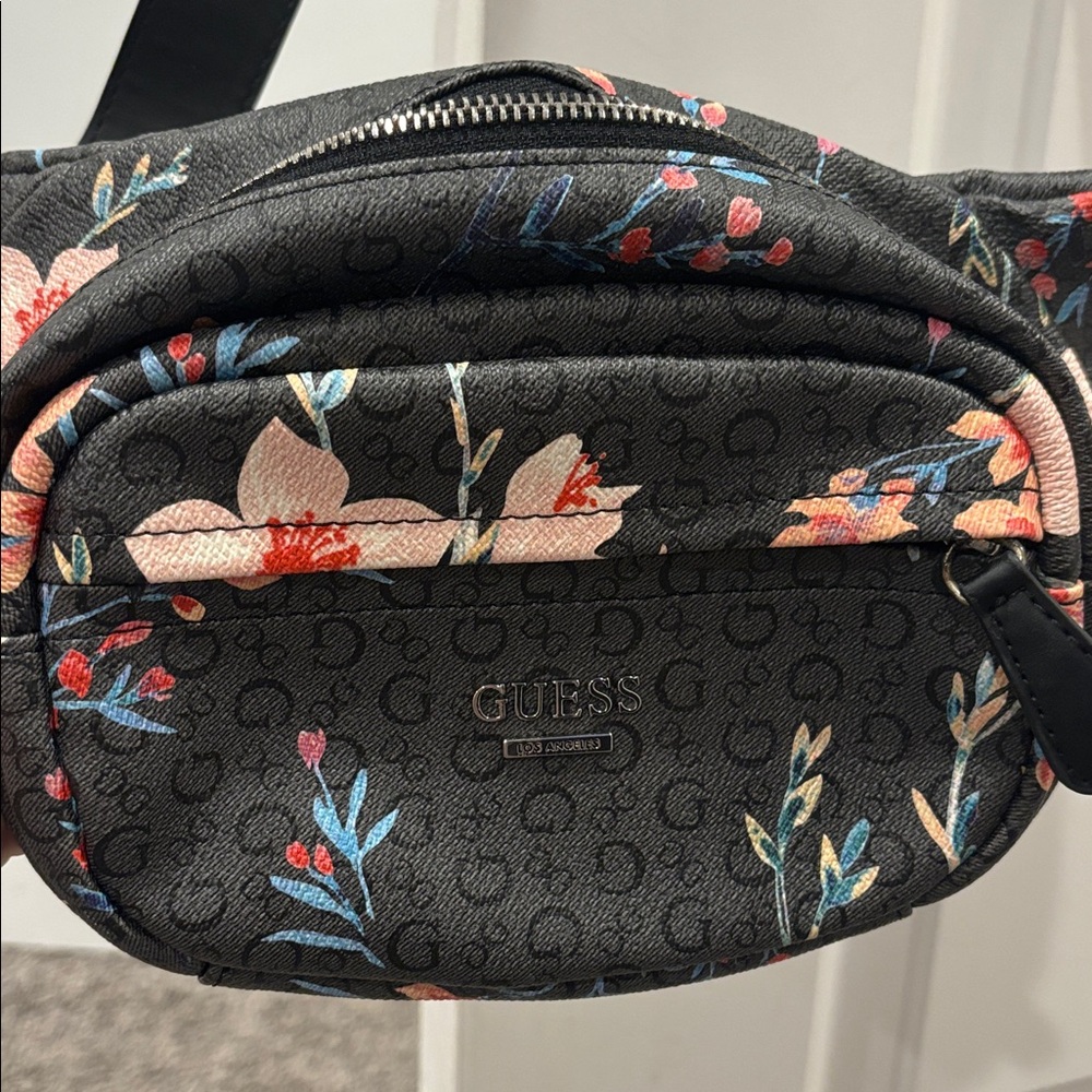 GUESS Black Floral Belt Bag